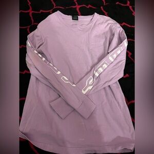 OBEY WOMENS lilac long sleeve top size small *FLAWS PICTURED!!!
